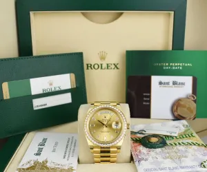 ROLEX 18kt Gold Day Date 40 President Champagne Diamond CARD 228348