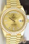 ROLEX 18kt Gold Day Date 40 President Champagne Diamond CARD 228348