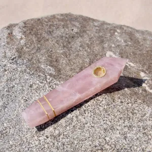 ROSE QUARTZ GEMSTONE PIPE