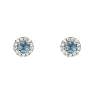 Rosie 3.0mm London Blue Topaz & Diamond Post Earrings