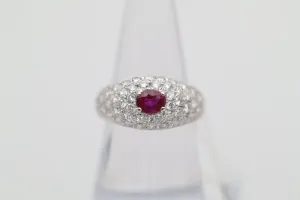 Ruby Diamond Pave Platinum Ring