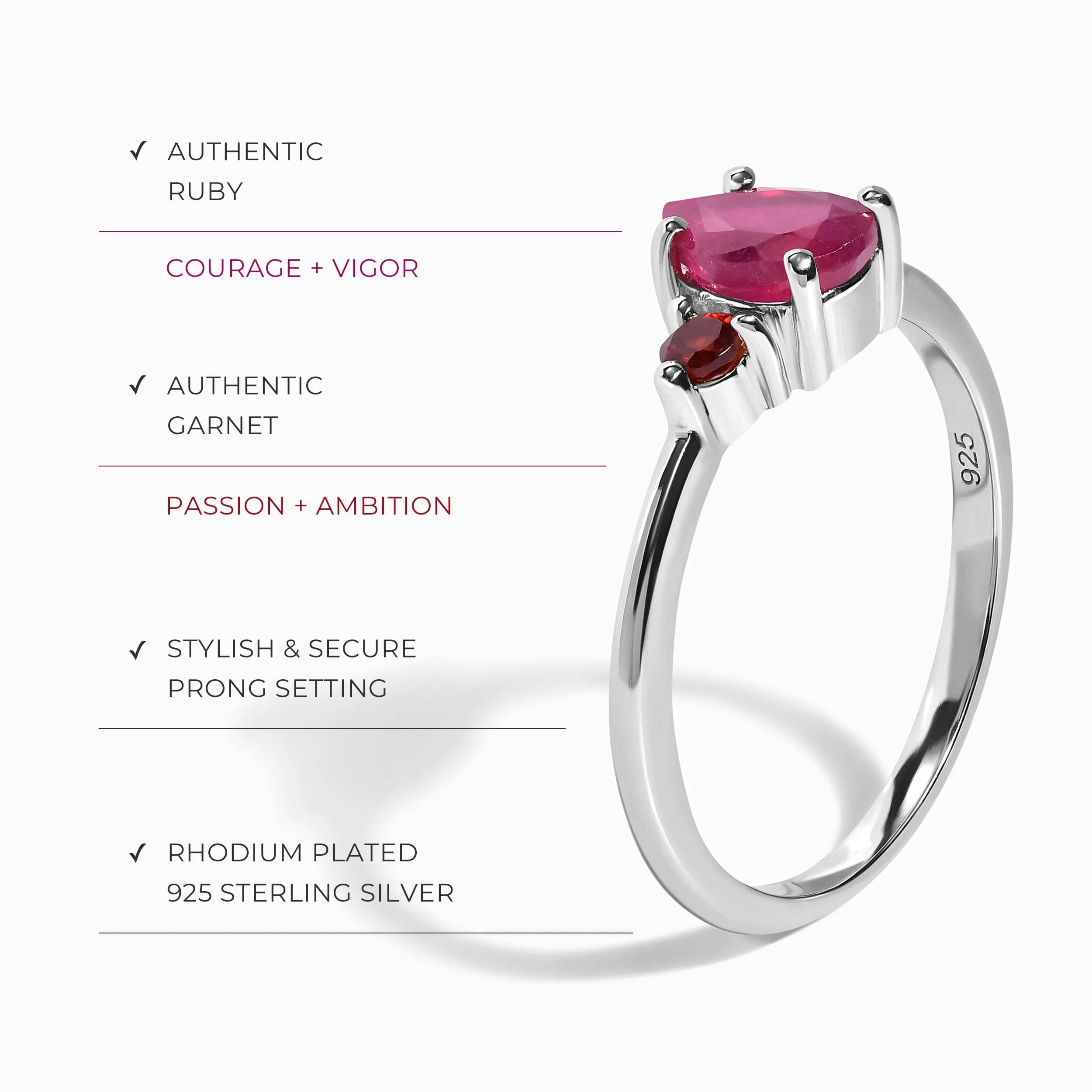 Ruby Garnet Ring - Lania