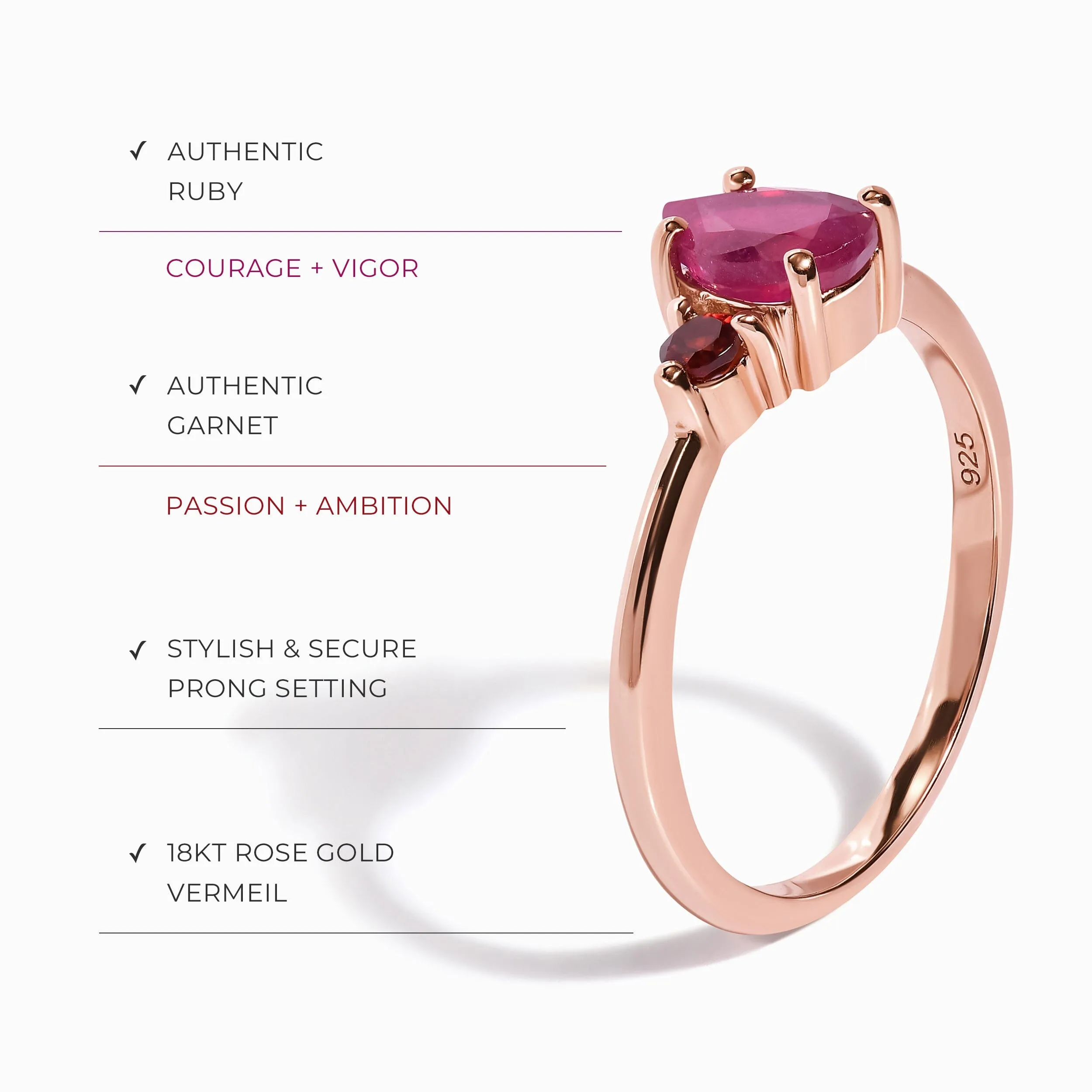 Ruby Garnet Ring - Lania