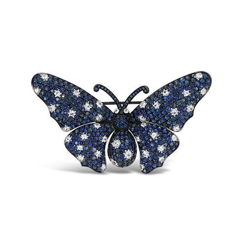 Sapphire Butterfly Pin