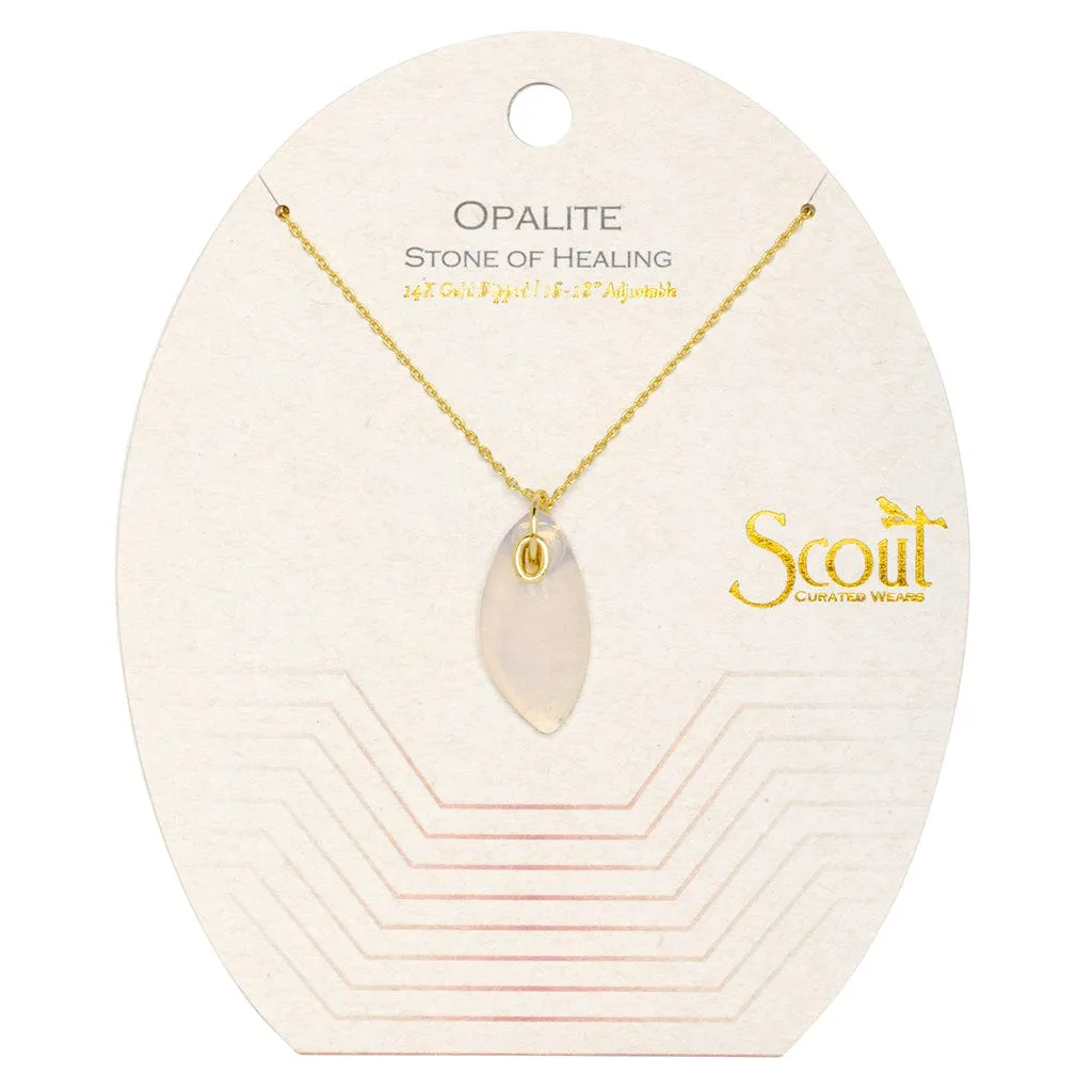 Scout Organic Stone Necklace Opalite/Gold