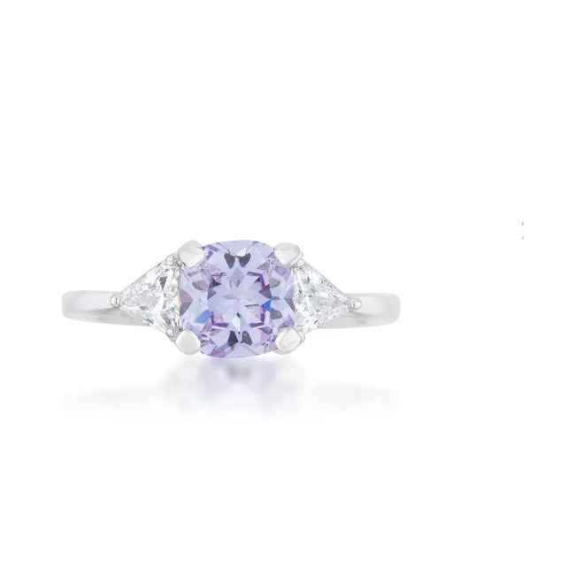 Shonda Three Stone Lt Amethyst Ring | 1.8ct