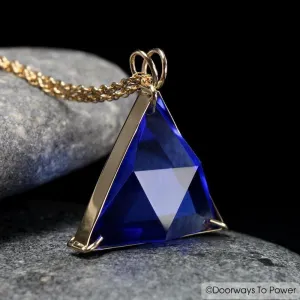 Siberian Blue Quartz Star of David Vogel Crystal Pendant 14k