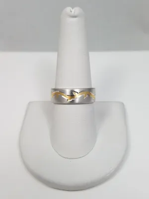 Sleek Platinum w/Gold Inlay Ring Band