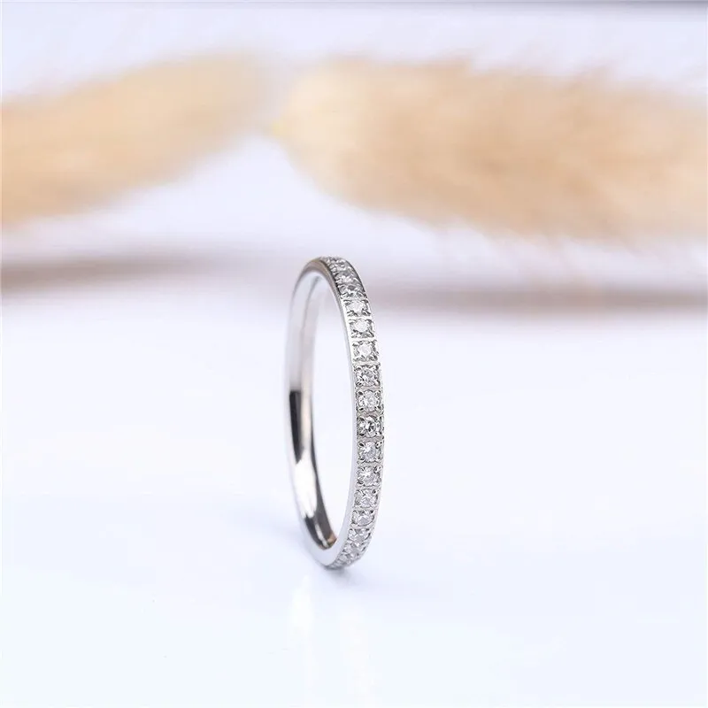 Starry Eyed 2mm Titanium Wedding Band