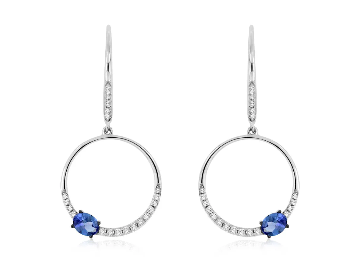 Tanzanite and Diamond Dangle Earrings