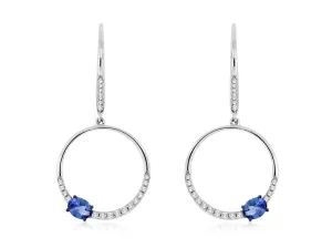 Tanzanite and Diamond Dangle Earrings