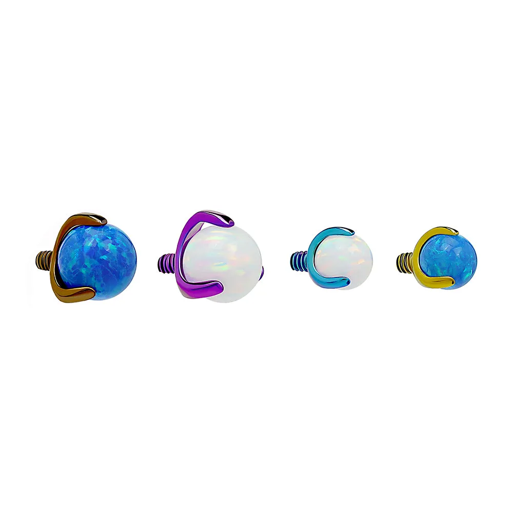 Tilum Titanium 14g–12g Internal Pronged Opal Ball — Price Per 1