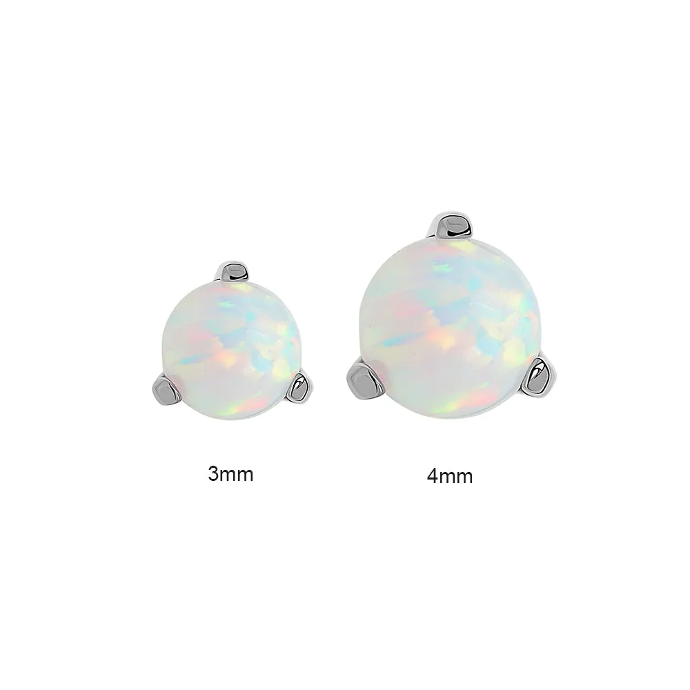 Tilum Titanium 14g–12g Internal Pronged Opal Ball — Price Per 1