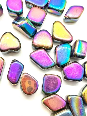 Titanium Aura Tumbled Stone