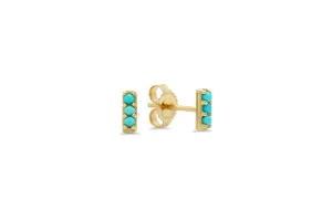 Turquoise Bar Stud Earrings