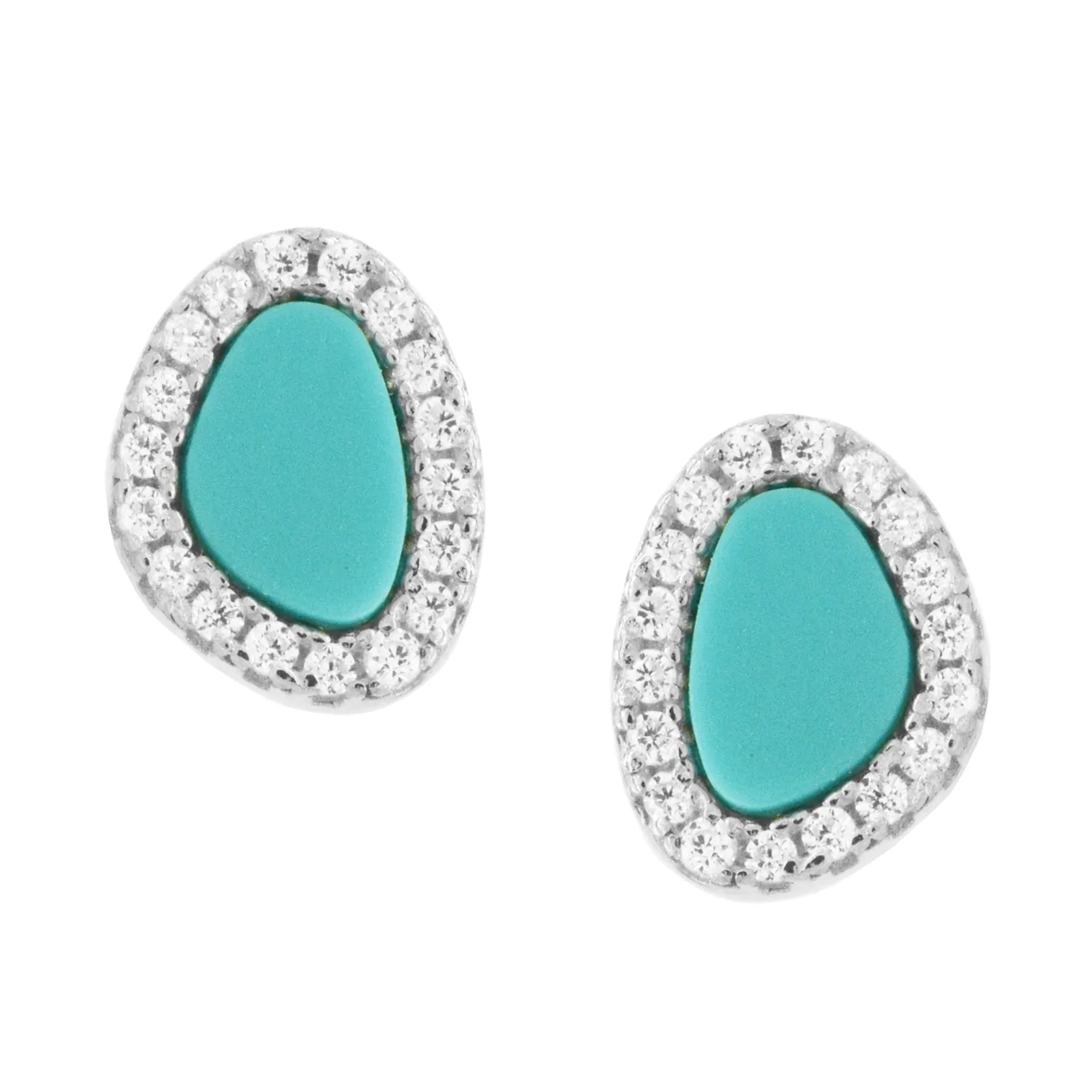 Turquoise Pebble Stud Earrings