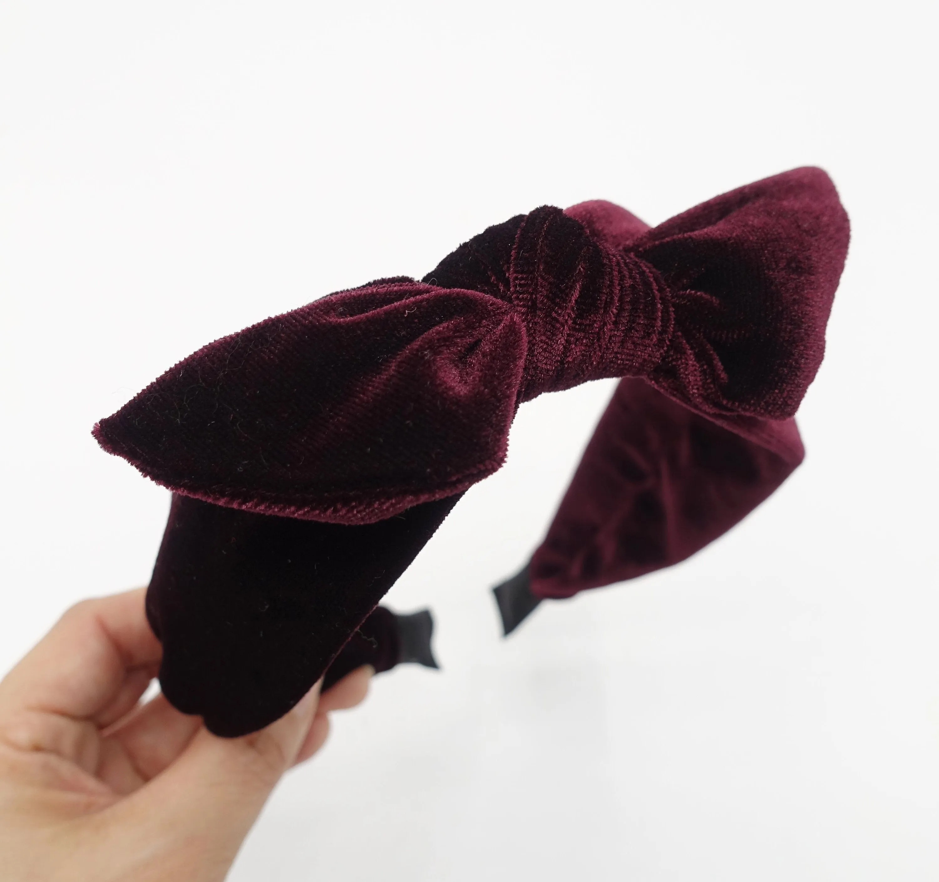 velvet bow knot headband wired headband woman hair accessory