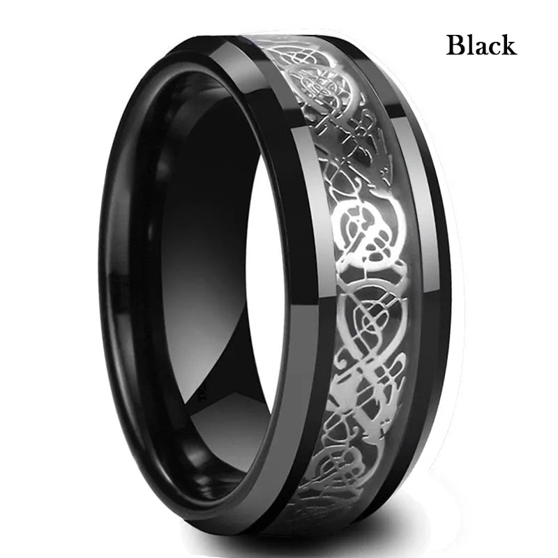 Vintage Black Gear Wheel Tungsten Ring