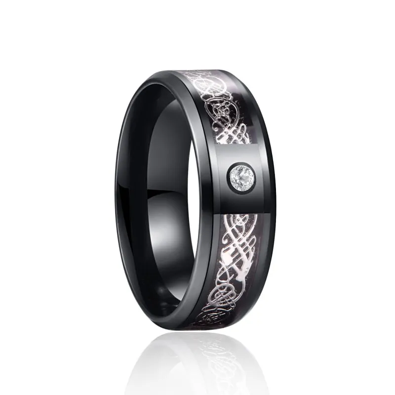 Vintage Black Gear Wheel Tungsten Ring