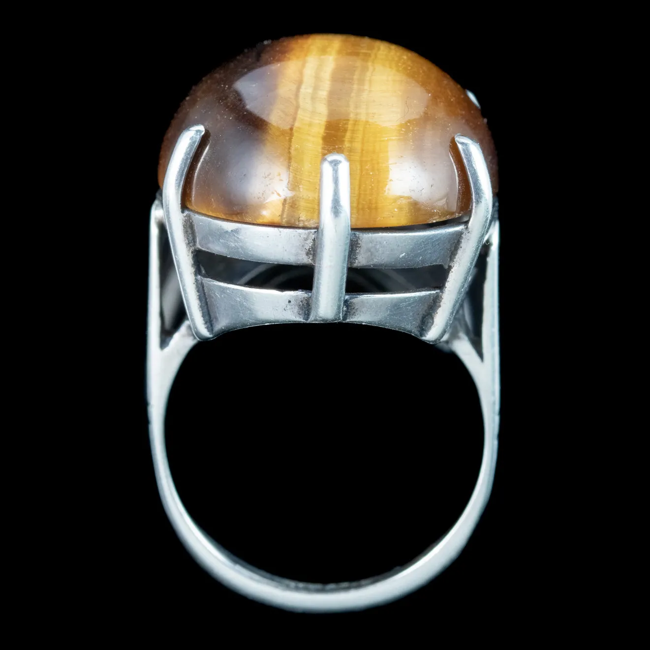 Vintage Tigers Eye Cocktail Ring 20ct Stone