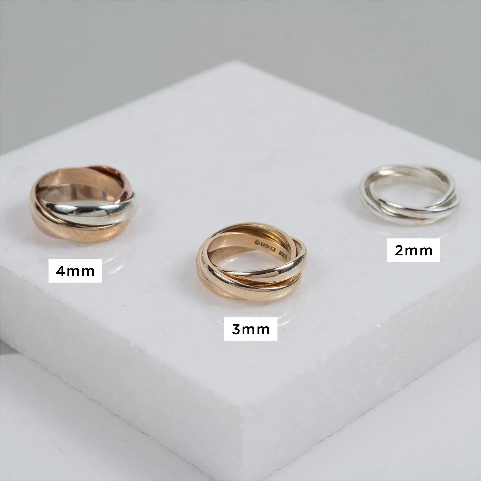 Walton Three Colour Gold Russian Wedding Ring 4mm