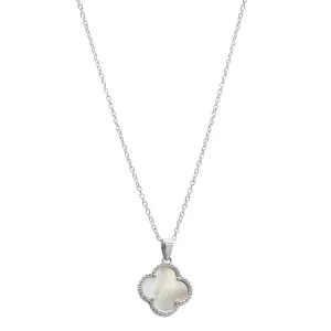 White Mother of Pearl Flower Necklace