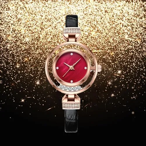 Women's Fashionable and Elegant Dress, Leather Analog Quartz Luxury Watch