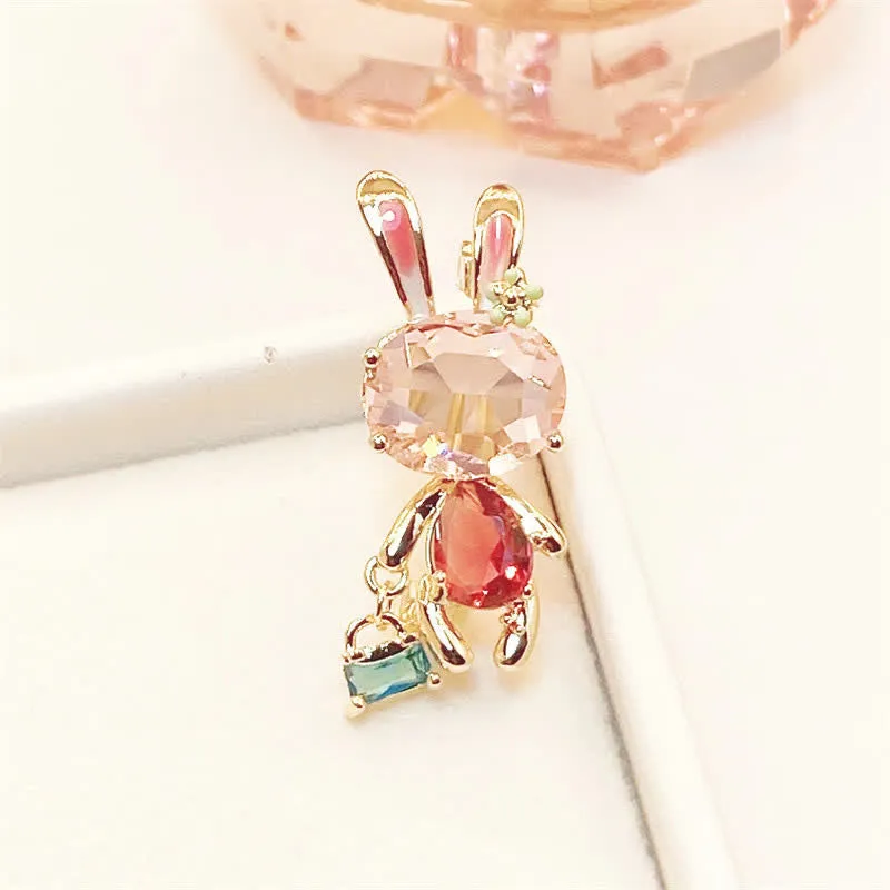 Women's Pink Bunny Little Rabbit Brooch